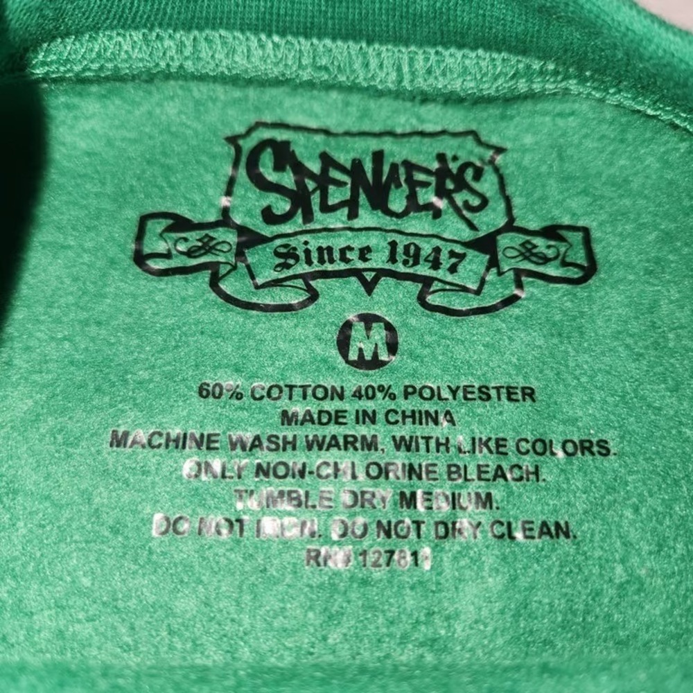 Spencer's Mens Green Reindeer Ugly Christmas Sweater Sweatshirt Medium - Picture 4 of 4